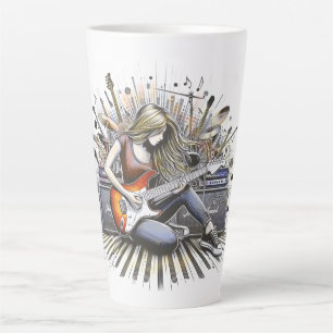 Tasse Latte Fille avec des vibes musicales
