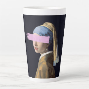 Tasse Latte Fille avec oreille perle avec brosse rose