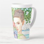 Tasse Latte Fille avec un perroquet (Angle droit)