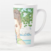 Tasse Latte Fille avec un perroquet (Droite)