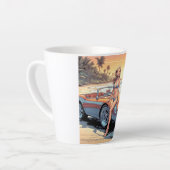 Tasse Latte Fille avec voiture de sport (Angle gauche)