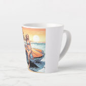 Tasse Latte Fille avec voiture de sport (Angle droit)