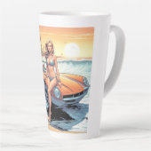 Tasse Latte Fille avec voiture de sport (Angle droit)