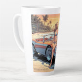 Tasse Latte Fille avec voiture de sport (Angle gauche)