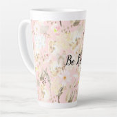 Tasse Latte Fille Blush Crème Rose Blanc Floral (Angle gauche)