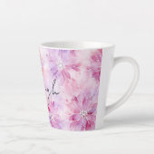 Tasse Latte Fille Blush Rose Chic Lavande Florale (Droite)