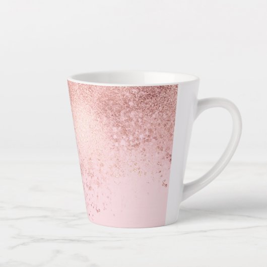 Tasse Latte Fille Blush Rose Or Sprayed Confetti Ombre (Droite)