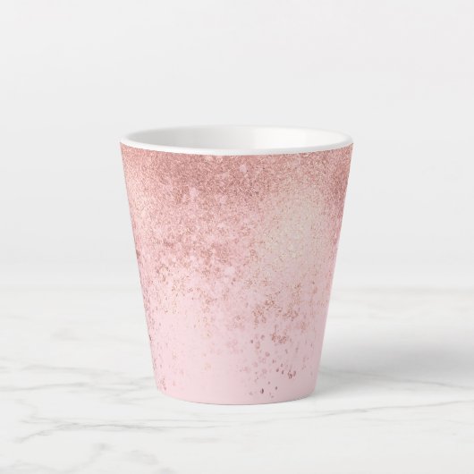 Tasse Latte Fille Blush Rose Or Sprayed Confetti Ombre (Devant)