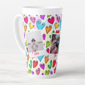 Tasse Latte Fille Coeurs Vibrants Cute Romantique Saint-Valent (Angle gauche)