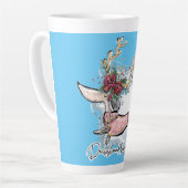 Tasse Latte Fille Dachshund À Travers La Neige (Angle gauche)