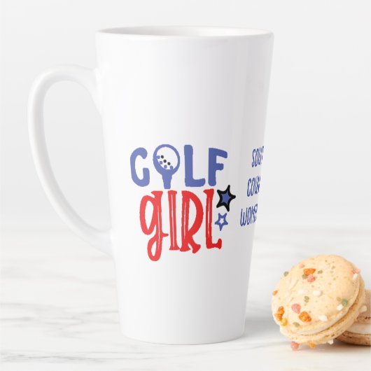 Tasse Latte Fille de golf Customisée tarde (En situation)