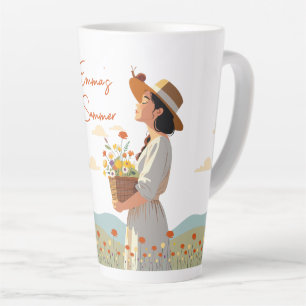 Tasse Latte Fille de jardin personnalisée Floral personnalisé