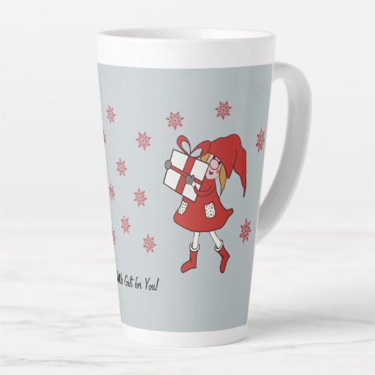 Tasse Latte Fille de Noël (Angle droit)