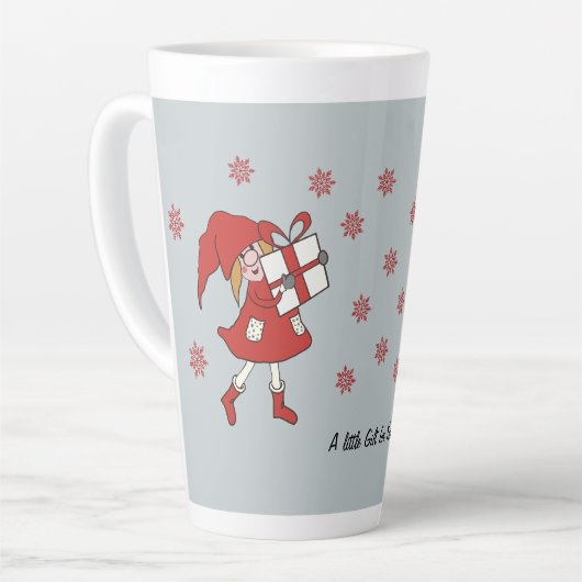 Tasse Latte Fille de Noël (Angle gauche)