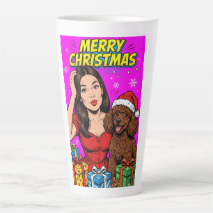 Tasse Latte Fille embrassant un chiot caniche – Maman caniche