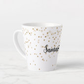 Tasse Latte Fille Glam Gold Sparkle Confetti Personnalisé (Angle gauche)