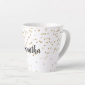 Tasse Latte Fille Glam Gold Sparkle Confetti Personnalisé (Angle droit)