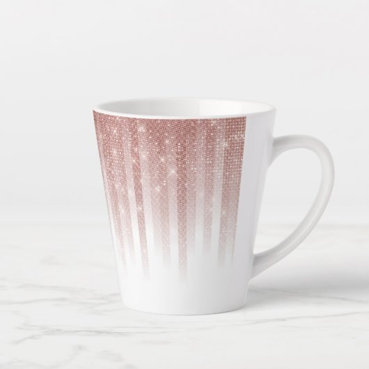 Tasse Latte Fille Glamour Rose Parties scintillant or Gradient (Droite)