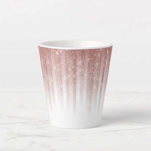 Tasse Latte Fille Glamour Rose Parties scintillant or Gradient (Devant)