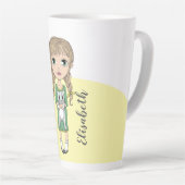 Tasse Latte Fille mignonne avec chat Personnalisée Tall Latte  (Angle droit)