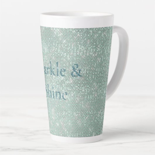 Tasse Latte Fille Mint Glitzy Sparkle (Angle droit)