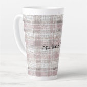 Tasse Latte Fille Pink Plaid Sparkle (Angle gauche)