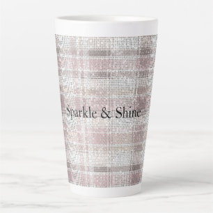 Tasse Latte Fille Pink Plaid Sparkle