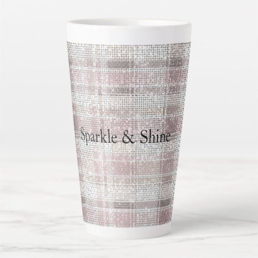 Tasse Latte Fille Pink Plaid Sparkle (Devant)