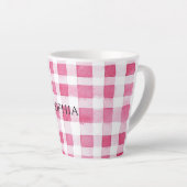 Tasse Latte Fille Pink Plaid Stripes Anniversaire (Angle droit)