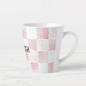 Tasse Latte Fille Rose Blanc Chic Carrés (Droite)