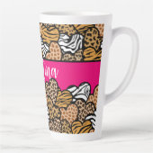 Tasse Latte Fille Rose Joueuse Coeurs Posters de animaux Nom (Droite)