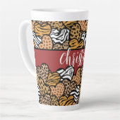 Tasse Latte Fille Rouge Joueuse Coeurs Posters de animaux Nom (Angle gauche)