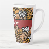 Tasse Latte Fille Rouge Joueuse Coeurs Posters de animaux Nom (Droite)