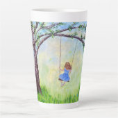 Tasse Latte Fille sur une balançoire (Devant)
