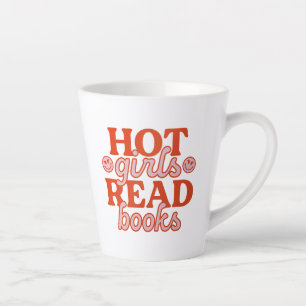 Tasse Latte Filles Chaudes Lisent Des Livres