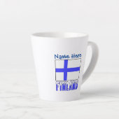 Tasse Latte Finlande et Finlande Drapeau bleu Personnalisation (Angle droit)