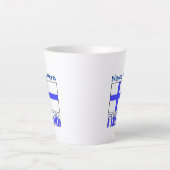 Tasse Latte Finlande et Finlande Drapeau bleu Personnalisation (Devant)