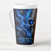 Tasse Latte Fire vs Ice Skull 3D Shirt –  (Angle gauche)
