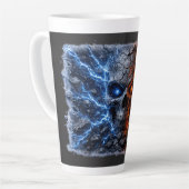 Tasse Latte Fire vs Ice Skull – Electric Blue & Lava Red Crack (Angle gauche)