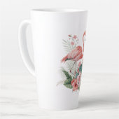Tasse Latte Flamant Avec Fleurs (Angle gauche)