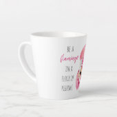 Tasse Latte Flamant rose Aquarelle Exotique Rose Moderne Avec (Angle gauche)