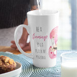 Tasse Latte Flamant rose Aquarelle Exotique Rose Moderne Avec<br><div class="desc">Flamant rose Aquarelle Exotique Rose Moderne Avec Citation</div>