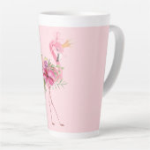 Tasse Latte Flamant rose avec couronne (Angle droit)