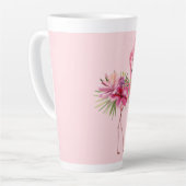 Tasse Latte Flamant rose avec couronne (Angle gauche)