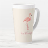 Tasse Latte Flamant rose de levage et flamingle - Beige doux T (Angle droit)