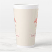 Tasse Latte Flamant rose de levage et flamingle - Beige doux T (Devant)