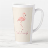 Tasse Latte Flamant rose de levage et flamingle - Beige doux T (Droite)
