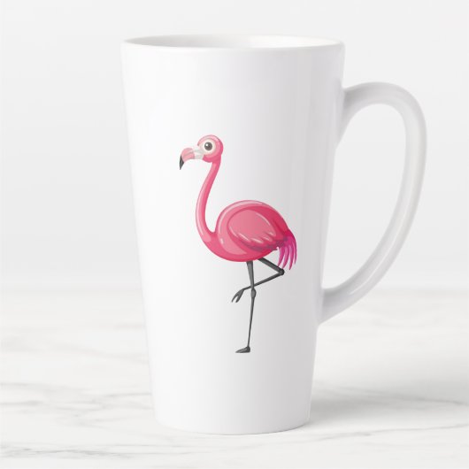Tasse Latte Flamant Rose de Style Cartoon (Droite)