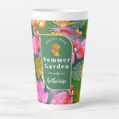 Tasse Latte Flamant rose Garden Vert foncé (Devant)