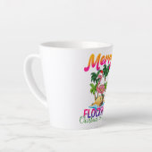 Tasse Latte Flamant rose Noël En Juillet | Flamant rose tropic (Angle gauche)